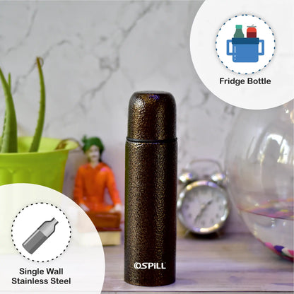 0SPILL GAMMA 750 Stainless Steel Bottle, 750ml - World's First Lips & Finger Control Tech | Spill-Proof | BPA-Free | OSPILL | Ideal for Home, Office, School, Gym, Car Use