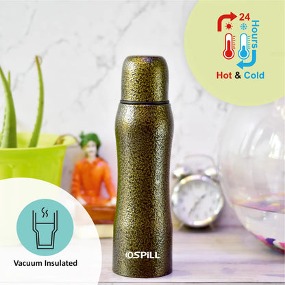 0SPILL DELTA 1000 Stainless Steel Bottle, 980ml - World's First Lips & Finger Control Tech | Spill-Proof | BPA-Free | OSPILL | Ideal for Home, Office, School, Gym, Car Use